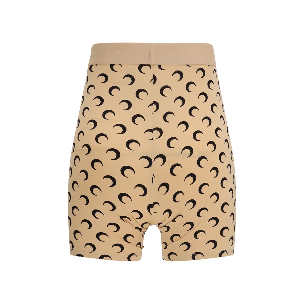 Marine Serre Beige Polyamide Bermuda Shorts - Sporty Style
