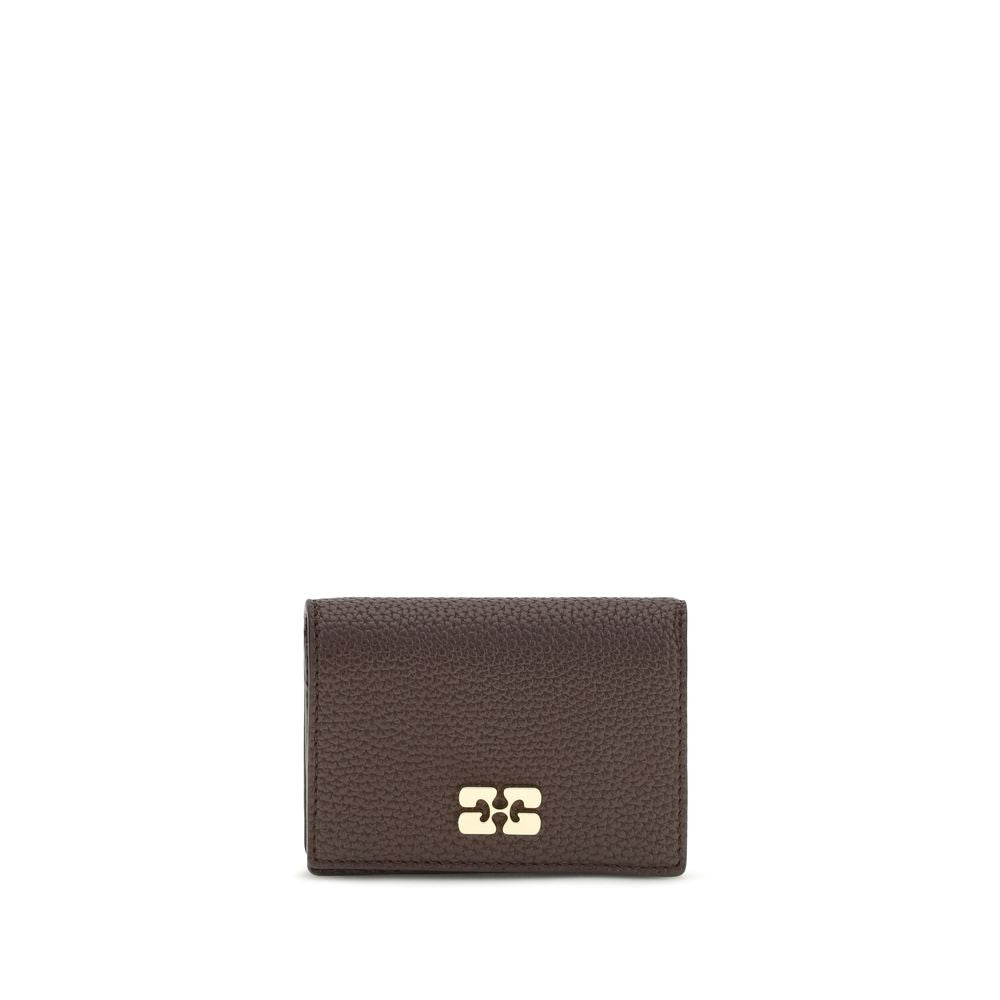 Ganni Brown Recycled Polyester Wallet - Modern & Functional Design