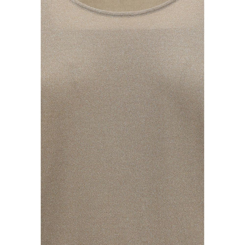 Brunello Cucinelli Beige Cashmere Sleeveless T-Shirt