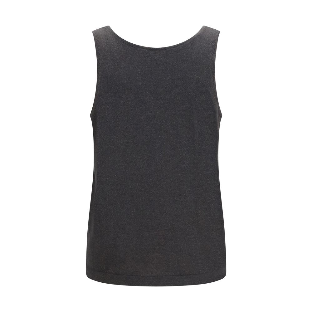 Brunello Cucinelli Gray Cashmere Sleeveless T-Shirt