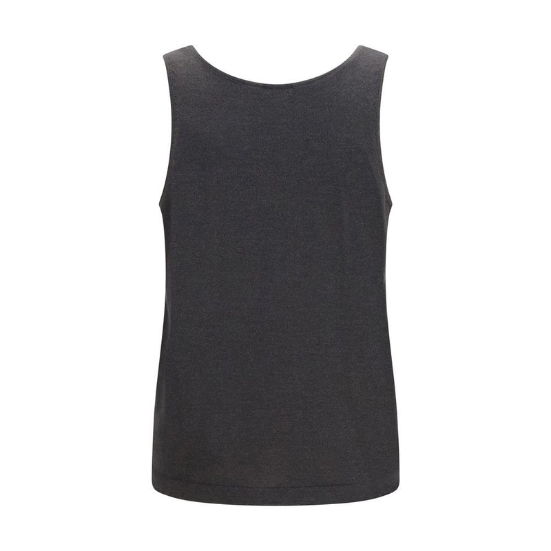 Brunello Cucinelli Gray Cashmere Sleeveless T-Shirt