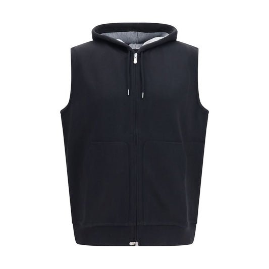 Brunello Cucinelli Black Cotton Sweatshirt for Men