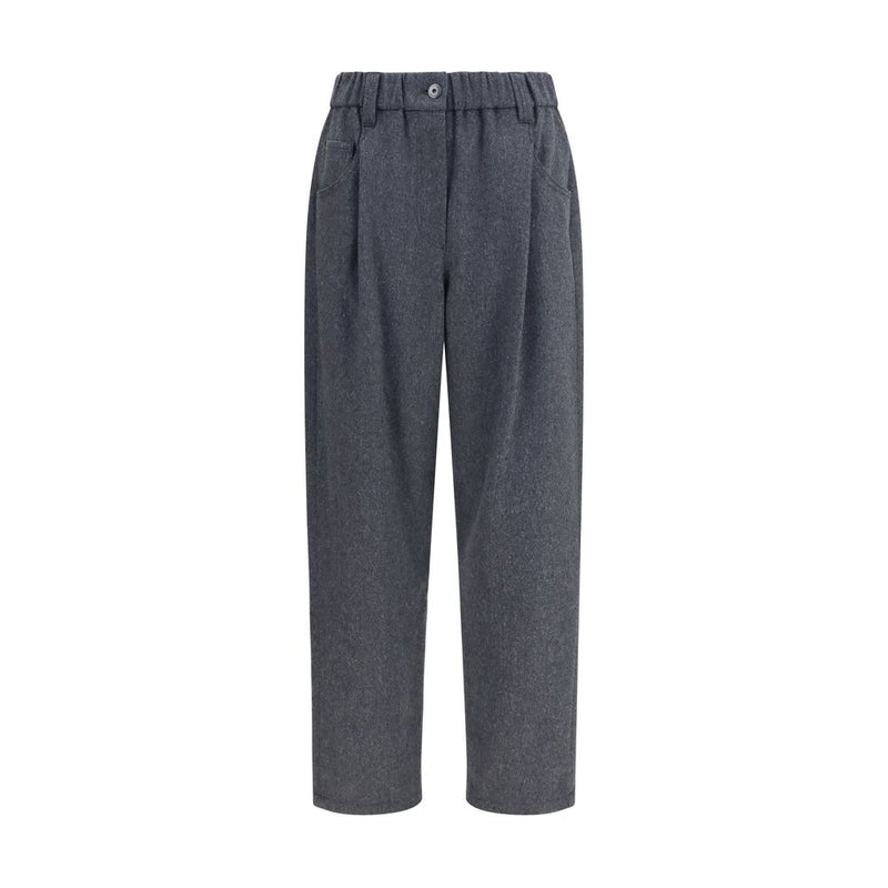 Brunello Cucinelli Gray Wool Oves Aries Casual Pants