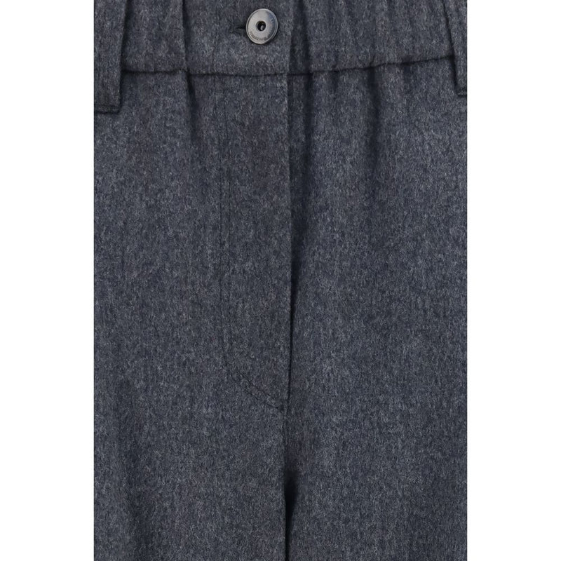 Brunello Cucinelli Gray Wool Oves Aries Casual Pants