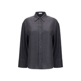 Brunello Cucinelli Gray Wool Oves Aries Dress Shirt