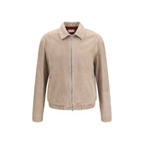 Brunello Cucinelli Beige Calf Leather Bos Taurus Bomber
