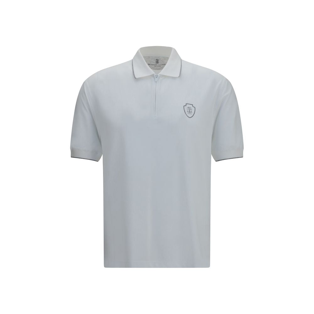 Brunello Cucinelli White Polyamide Polo Shirt for Men