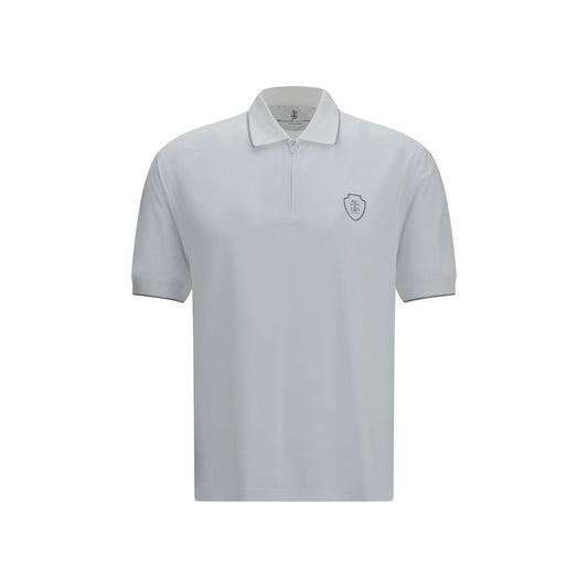Brunello Cucinelli White Polyamide Polo Shirt for Men