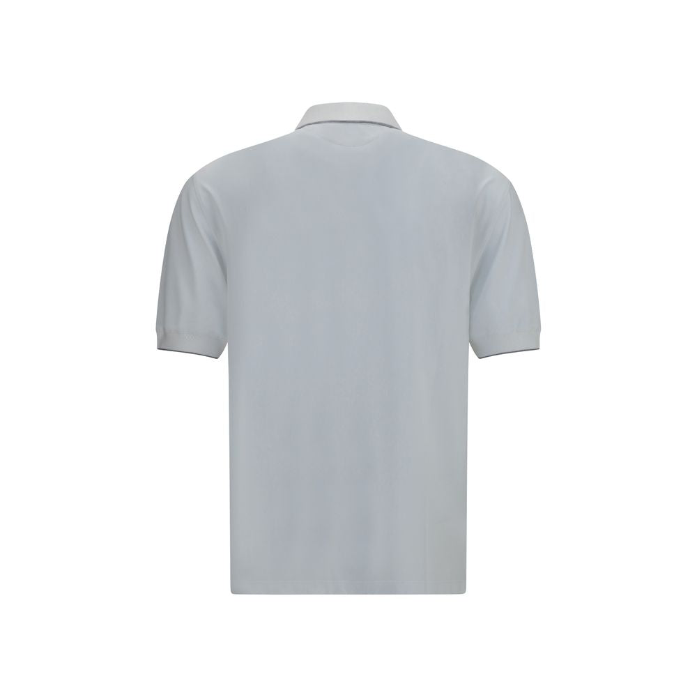 Brunello Cucinelli White Polyamide Polo Shirt for Men