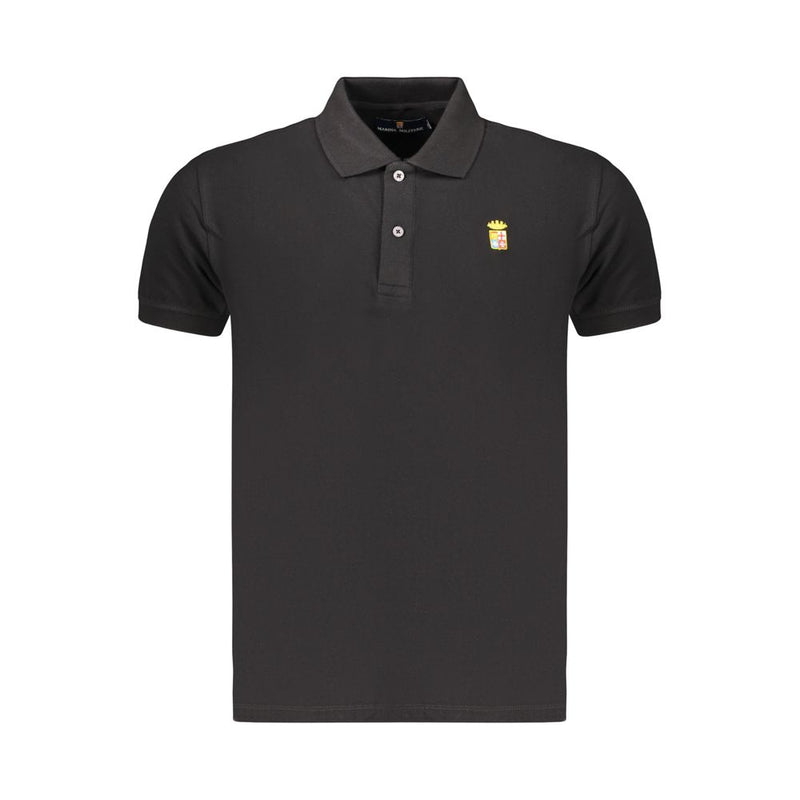 Marina Militare Black Cotton Men's Polo Shirt