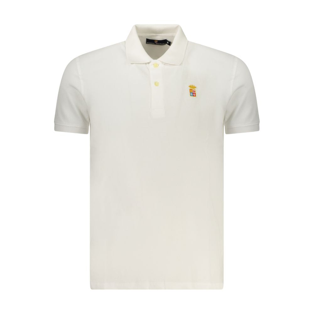Marina Militare Bianco Cotton Men's Polo - Élégance Décontractée