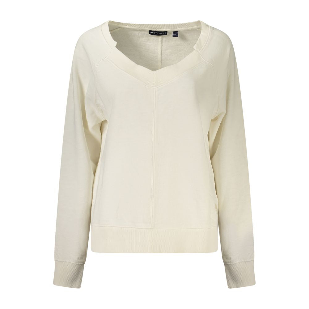 North Sails White Cotton Women's Sweatshirt - Stylish & Sustainable