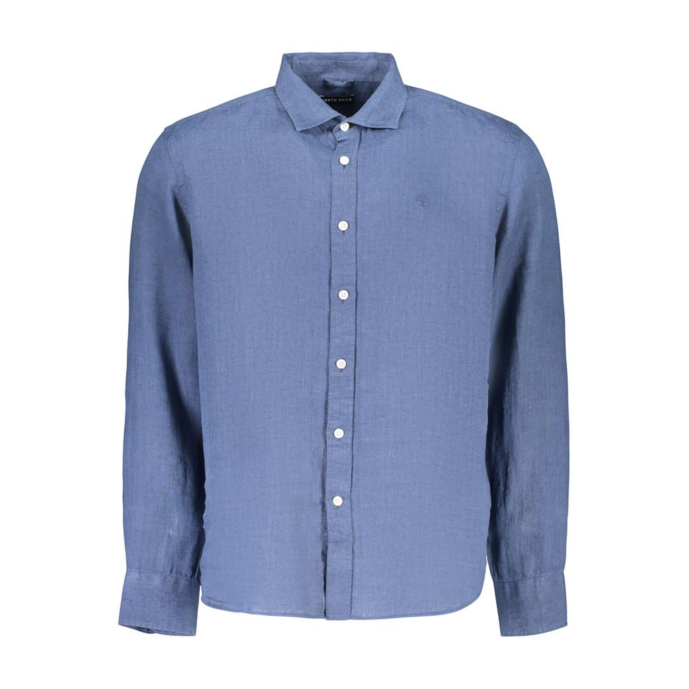 North Sails Blue Linen Men's Shirt - Effortless Sophistication