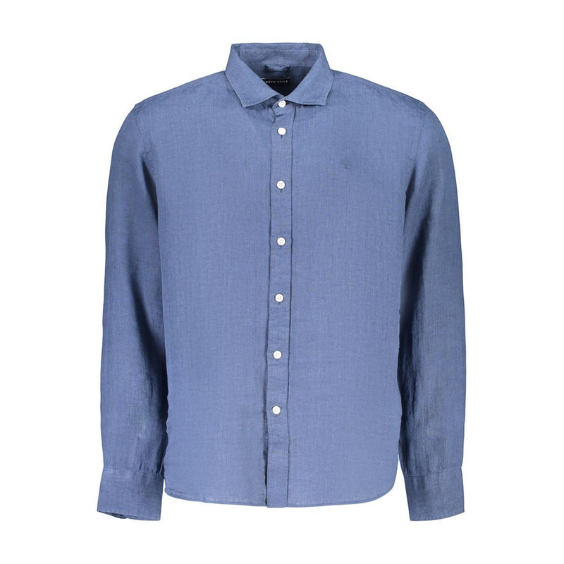 North Sails Blue Linen Men's Shirt - Effortless Sophistication