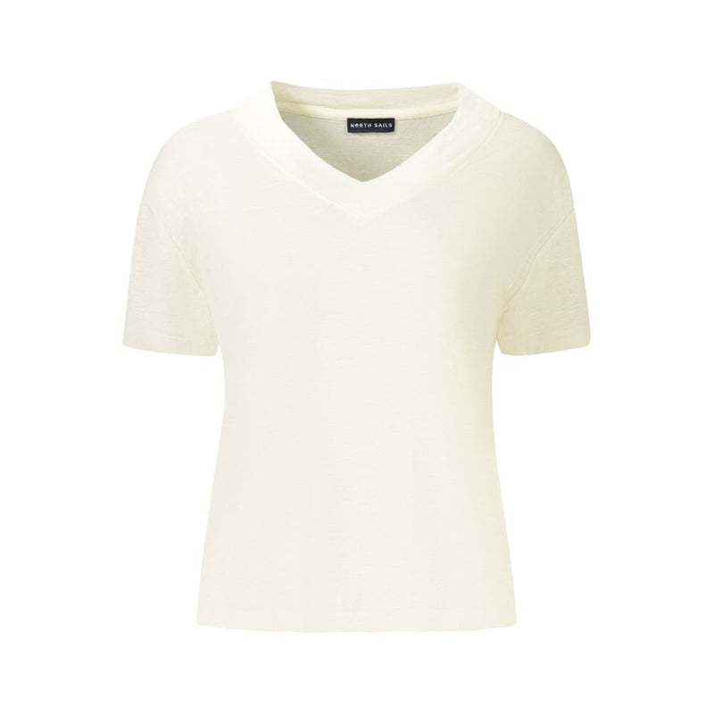 North Sails White Linen T-Shirt - Stylish & Sustainable