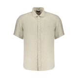 North Sails Beige Linen Shortsleeve Shirt for Men