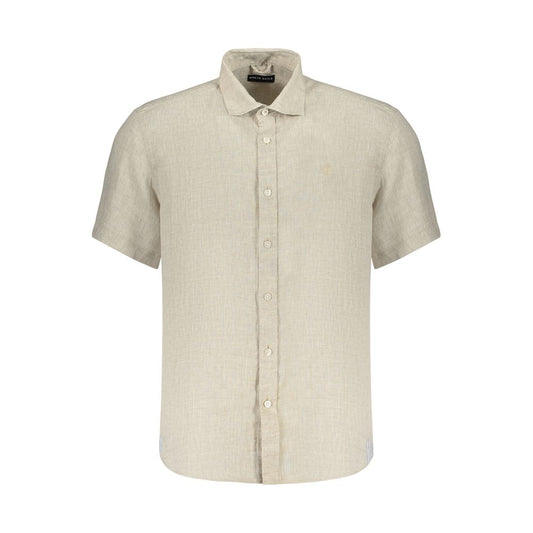 North Sails Beige Linen Shortsleeve Shirt for Men