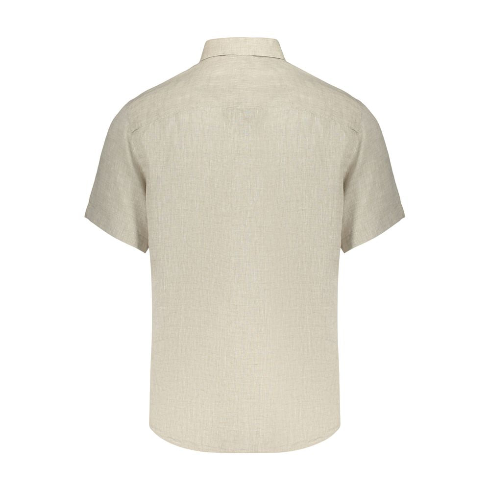 North Sails Beige Linen Shortsleeve Shirt for Men