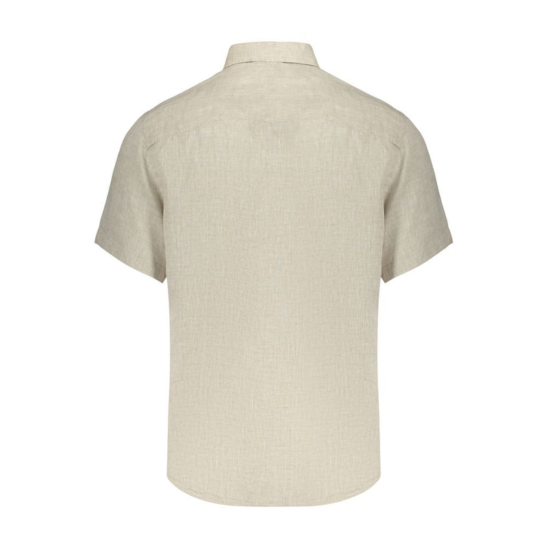 North Sails Beige Linen Shortsleeve Shirt for Men