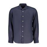 North Sails Blue Linen Dress Shirt - Stylish Comfort for Men