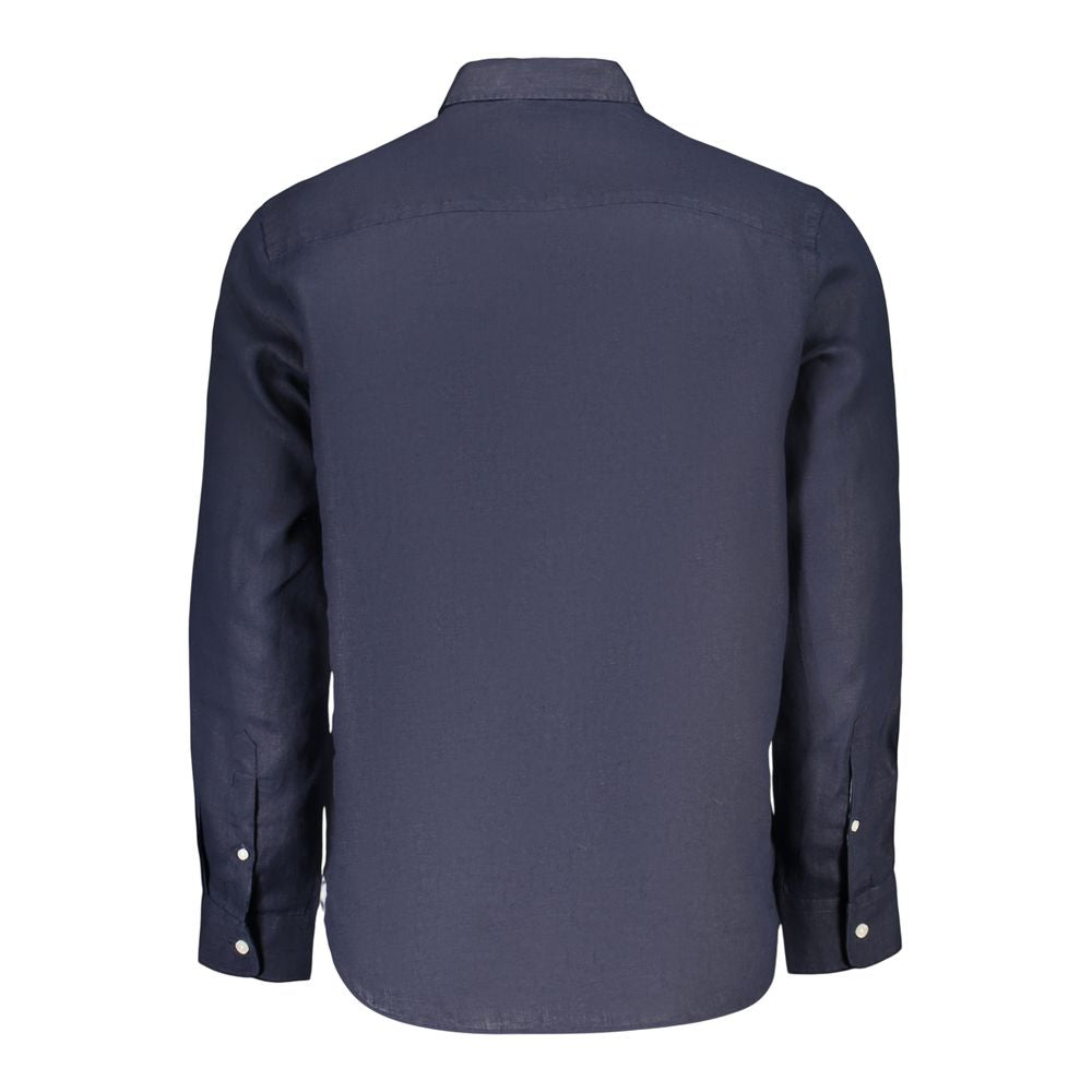 North Sails Blue Linen Dress Shirt - Stylish Comfort for Men