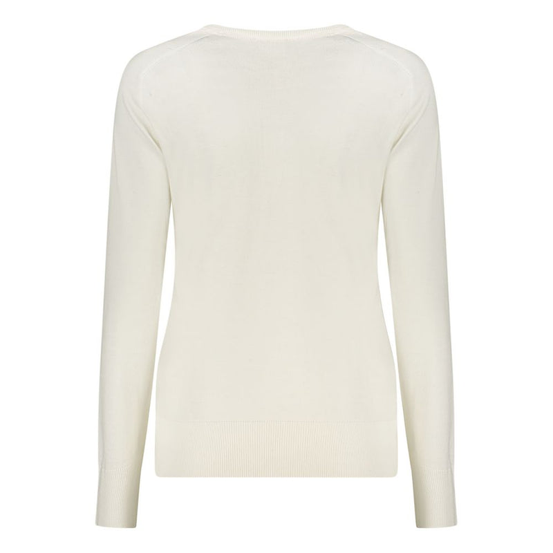 North Sails White Cotton Shirt - Long-Sleeved Polo with V-Neck