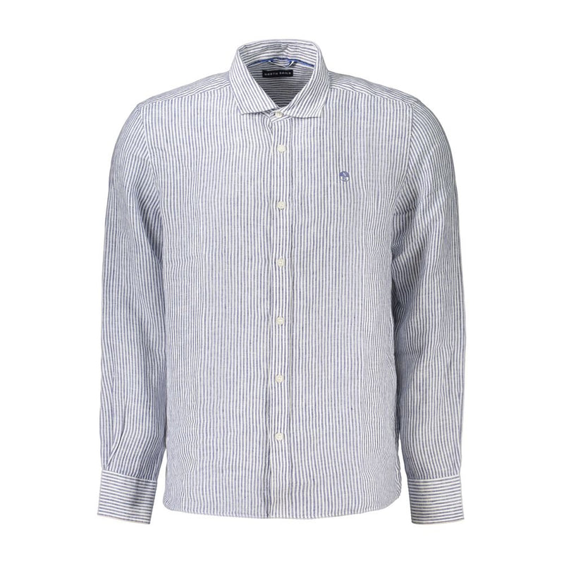 North Sails Blue Linen Pattern Shirt for Men