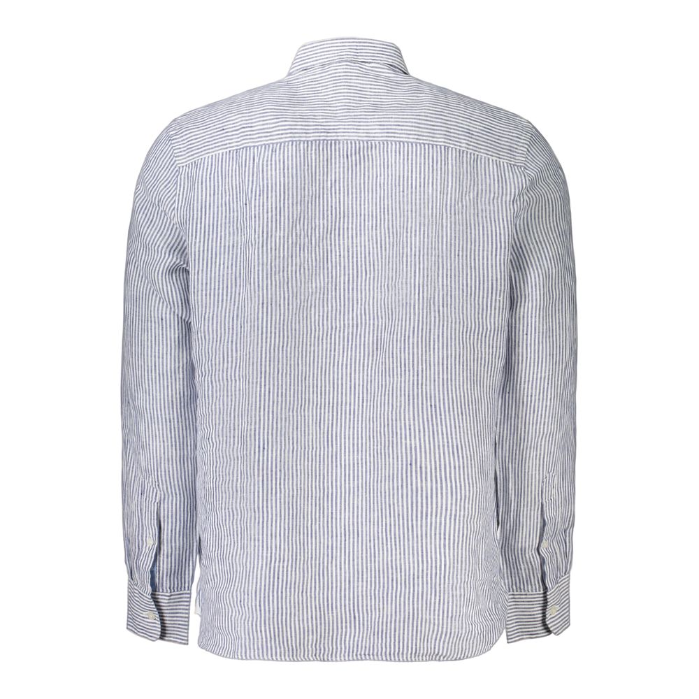 North Sails Blue Linen Pattern Shirt for Men