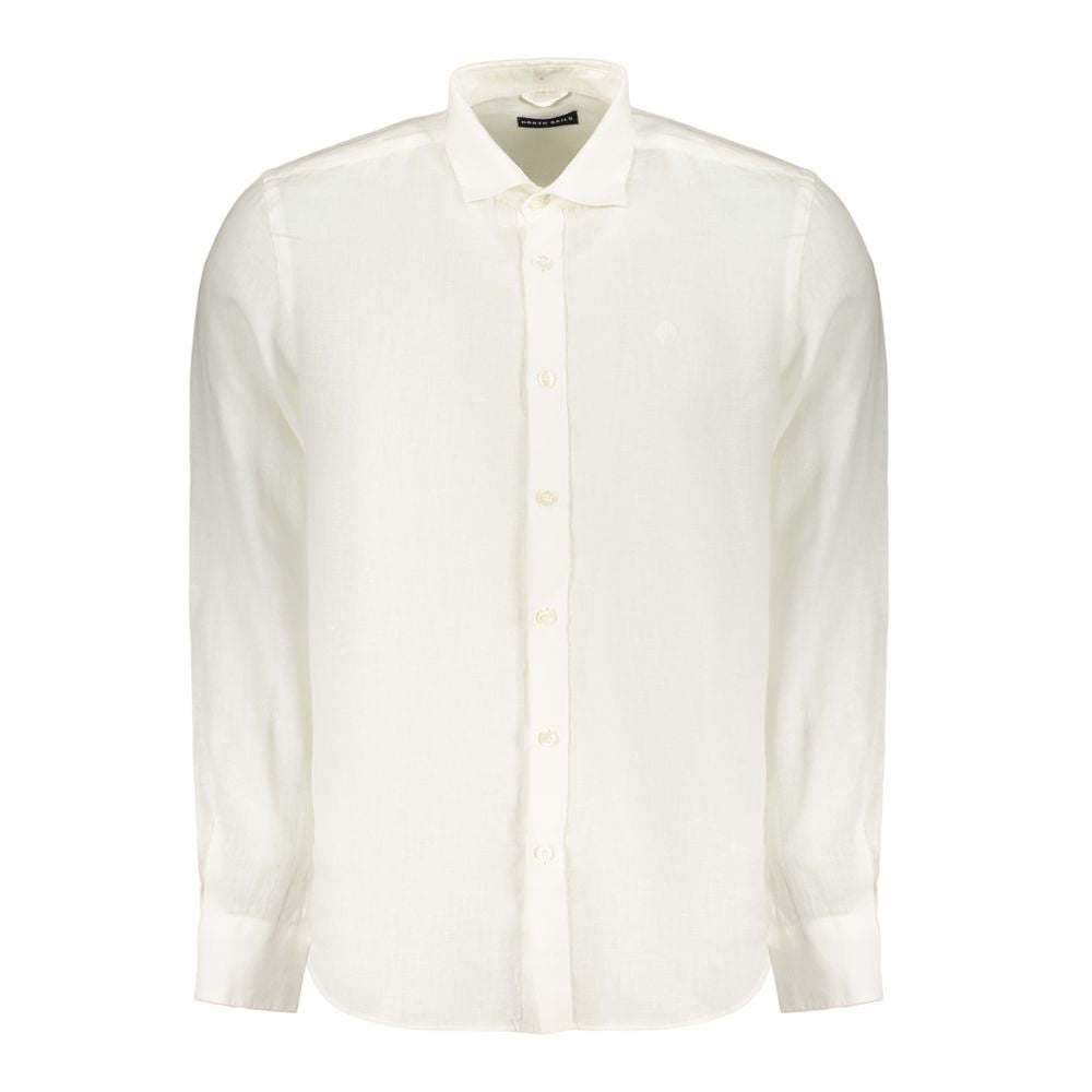 North Sails White Linen Men's Shirt - Timeless Elegance
