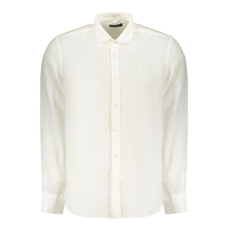 North Sails White Linen Men's Shirt - Timeless Elegance