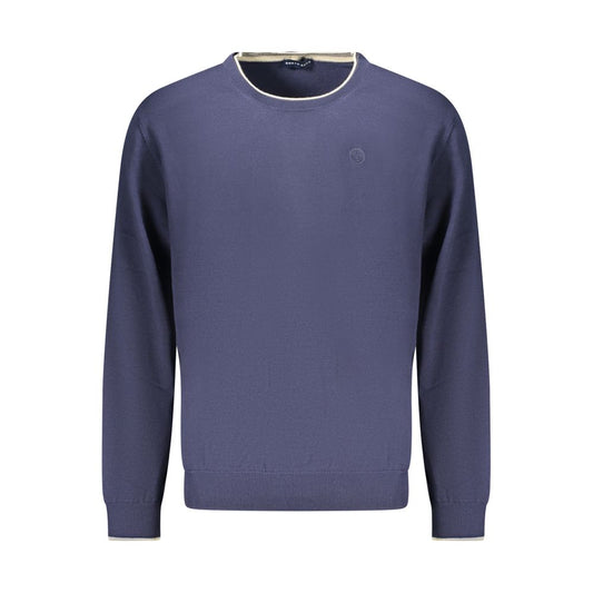 North Sails Blu Cotton Uomo Shirt - Stylish Long-Sleeve Crew Neck