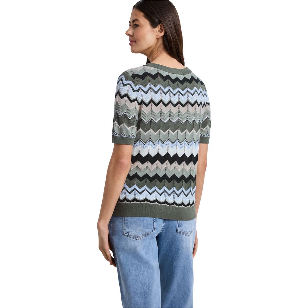 Street One Green Viscose Sweatshirt - Modern Short-Sleeved Style
