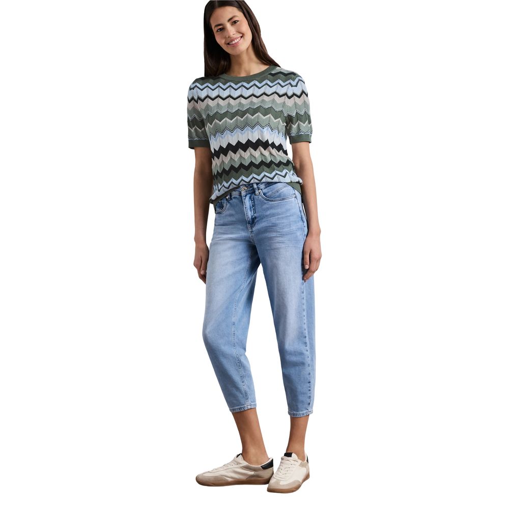 Street One Green Viscose Sweatshirt - Modern Short-Sleeved Style