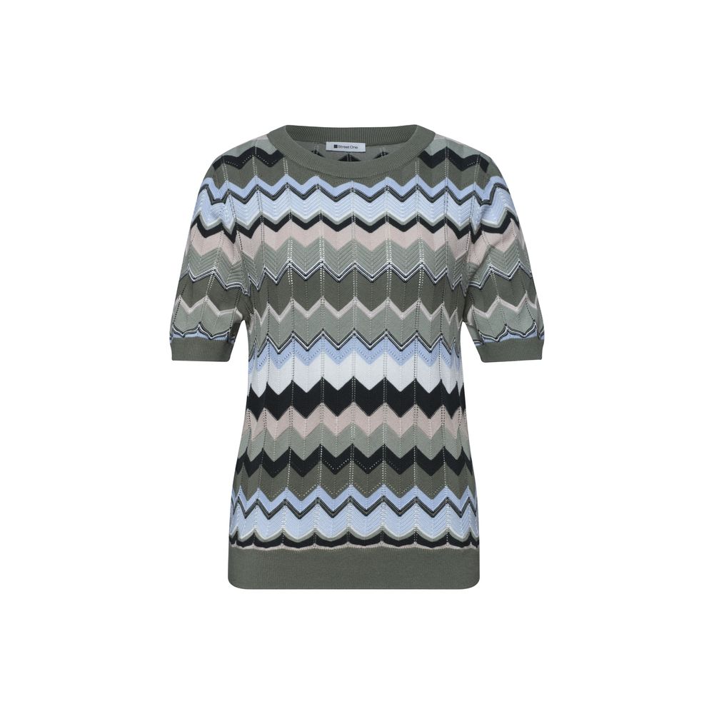Street One Green Viscose Sweatshirt - Modern Short-Sleeved Style