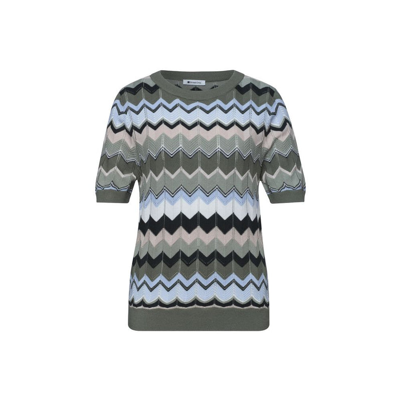 Street One Green Viscose Sweatshirt - Modern Short-Sleeved Style