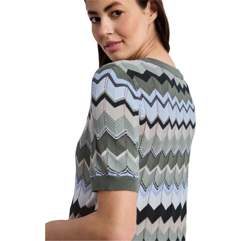 Street One Green Viscose Sweatshirt - Modern Short-Sleeved Style