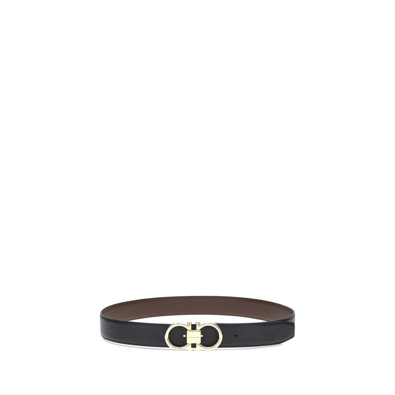 Ferragamo Black Calf Leather Bos Taurus Regular Belt