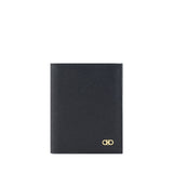 Ferragamo Black Calf Leather Bos Taurus Wallet