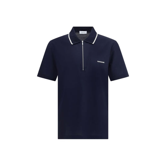 Ferragamo Blue Cotton Polo Shirt - Contemporary Elegance