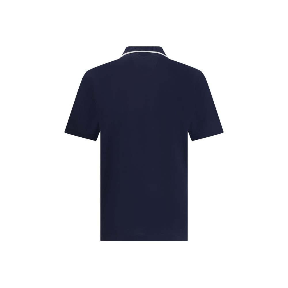 Ferragamo Blue Cotton Polo Shirt - Contemporary Elegance