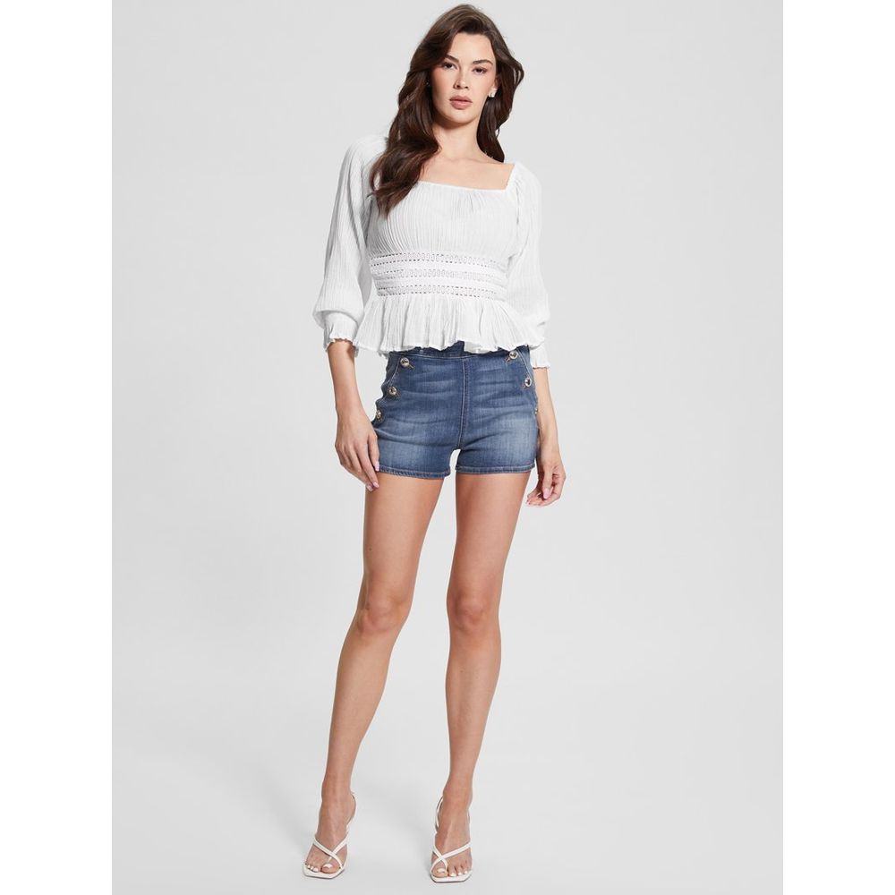 Guess White Ramie Tank Top for Women