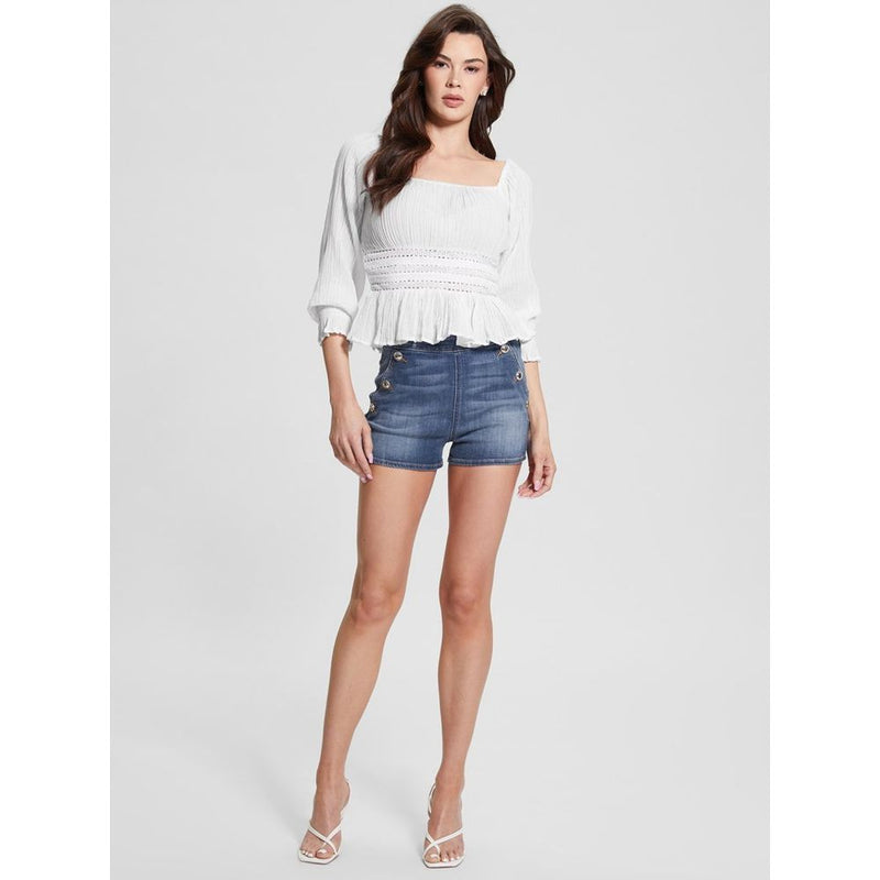 Guess White Ramie Tank Top for Women