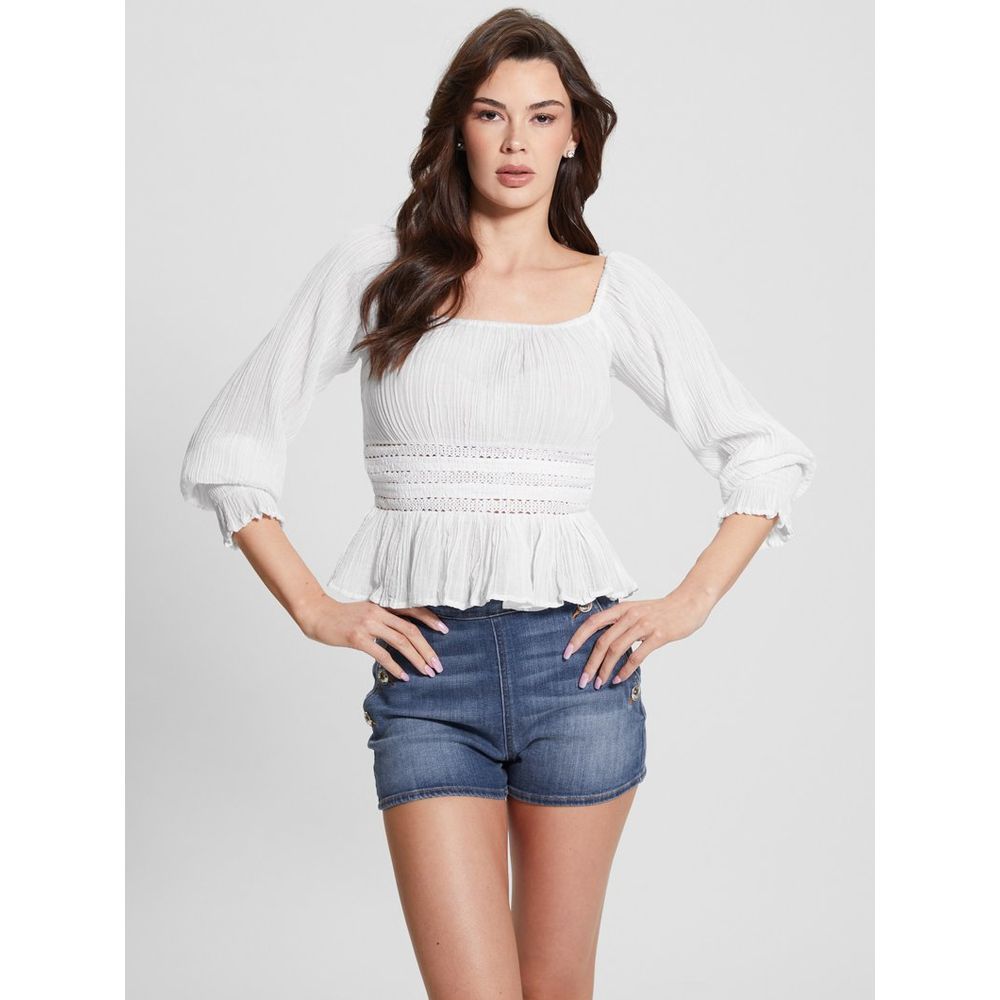 Guess White Ramie Tank Top for Women