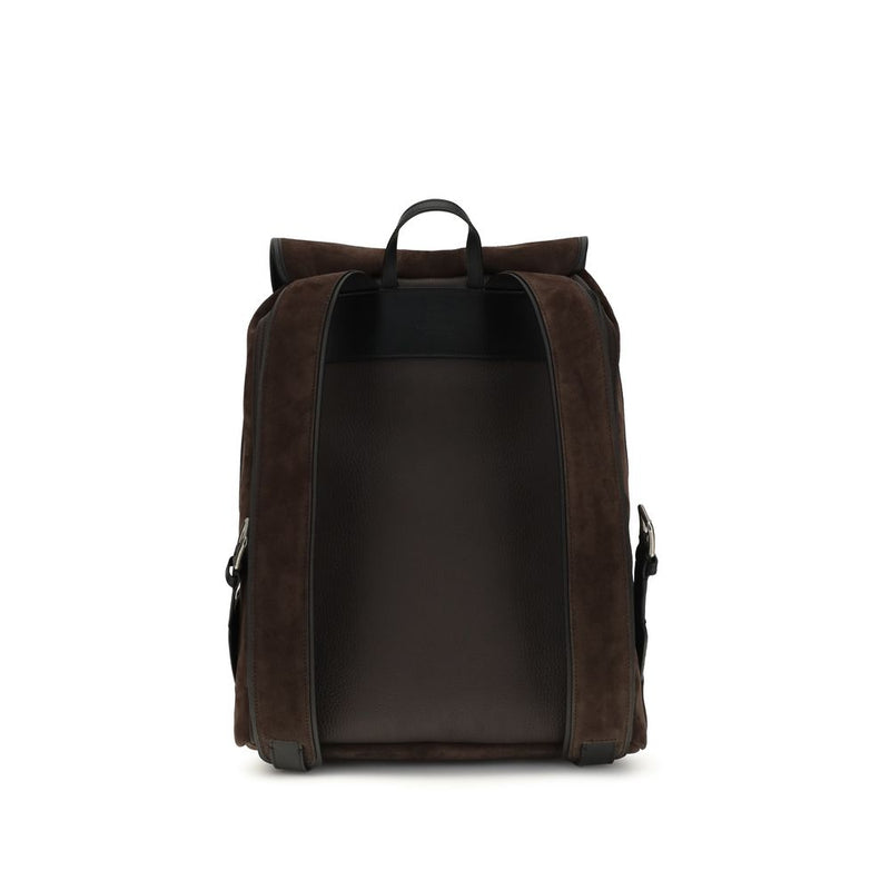 Valentino Garavani Brown Calf Leather Bos Taurus Backpack