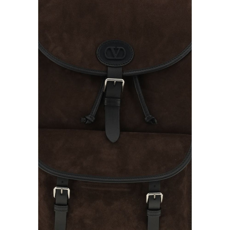 Valentino Garavani Brown Calf Leather Bos Taurus Backpack