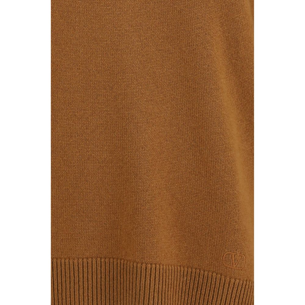 Valentino Brown Cashmere V-Neck Sweater for Women