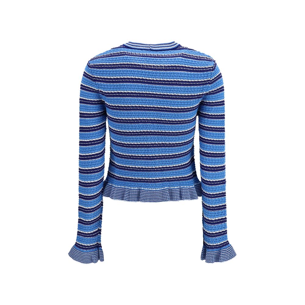 Ganni Blue Cotton Cardigan for Women