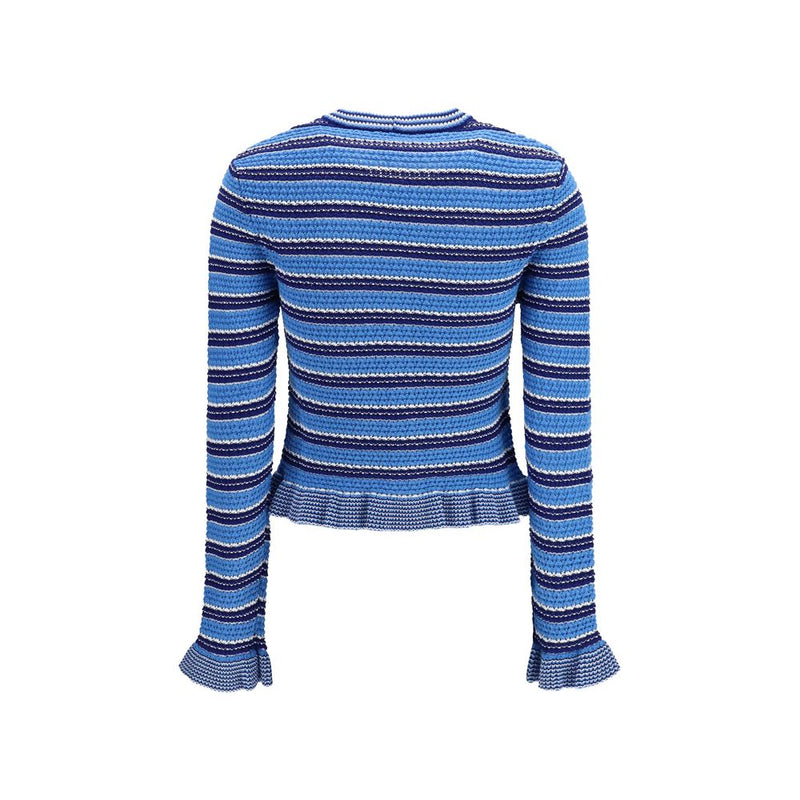 Ganni Blue Cotton Cardigan for Women