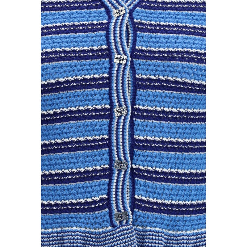 Ganni Blue Cotton Cardigan for Women