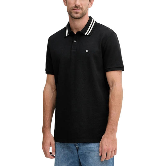 Calvin Klein Jeans Black Cotton Polo Shirt for Men
